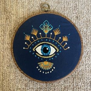 Hand Embroidered Evil Eye 2